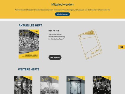Screenshot Website Dresdner Geschichtsverein - Startseite
