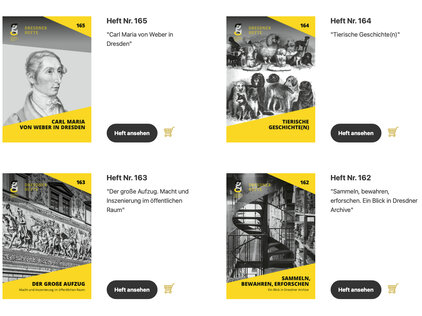 Screenshot Website Dresdner Geschichtsverein - Dresdner Hefte