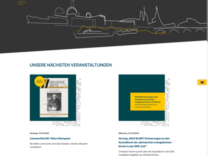 Screenshot Website Dresdner Geschichtsverein - Veranstaltungen